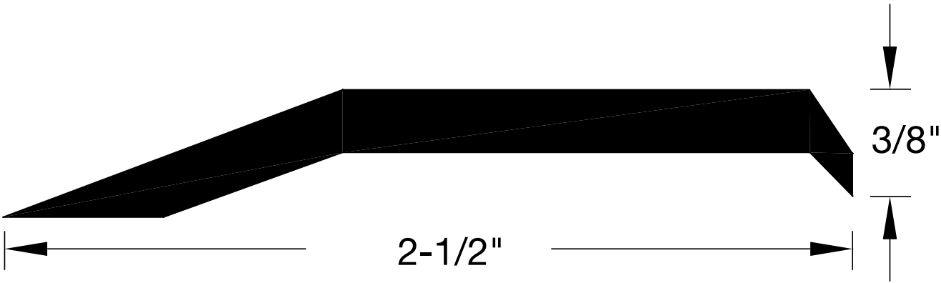 Reese S266 Thresholds, Ramp / Transition, 2-1/2" x 3/8"