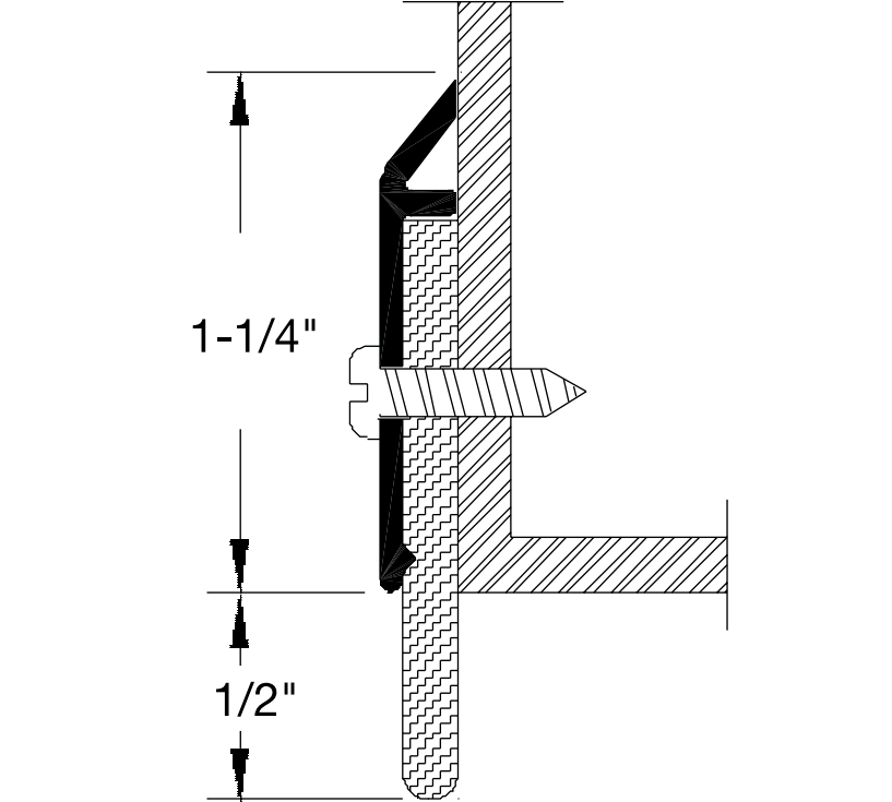 Reese 362 Door Bottoms, Door Sweep, 3/16" x 1-3/4"