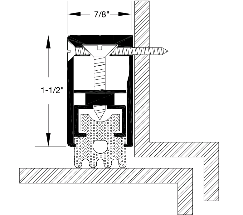 Reese 399 Weatherstrips, Adjustable Door Stop, 1-1/2" x 7/8"