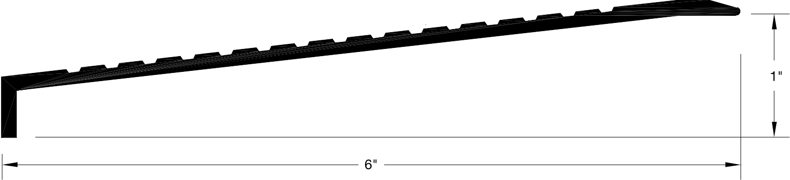 Reese S412 Thresholds, Ramp / Transition, 6" x 1"