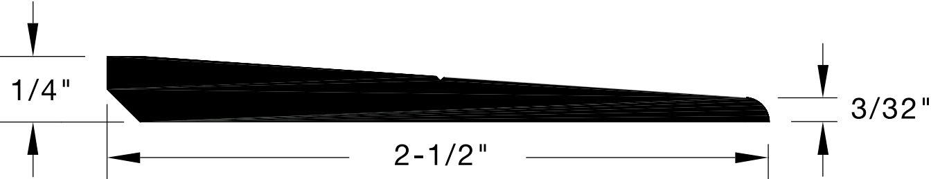 Reese 480 Thresholds, Assembly Component, Ramp / Transition, 2-1/2" x 1/4"