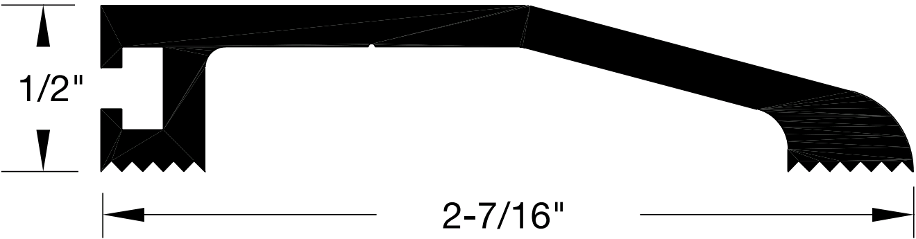 Reese S482 Thresholds, Half Saddle, 2-7/16" x 1/2"