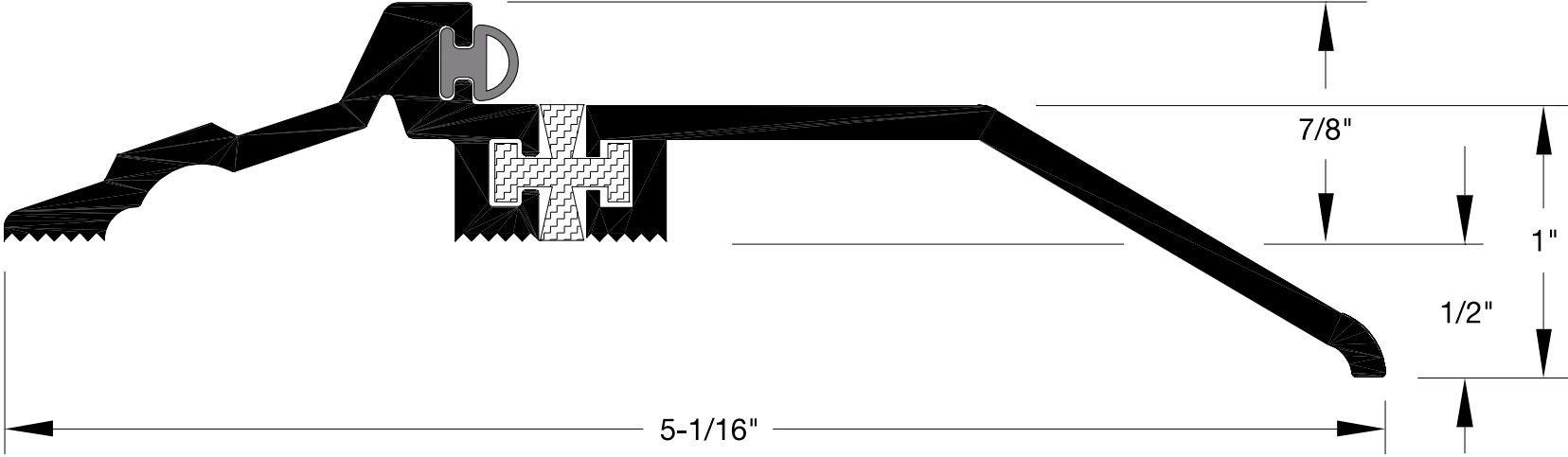 Reese S568 Thresholds, Panic, Offset Saddle, Thermal Break, 5-1/16" x 1"