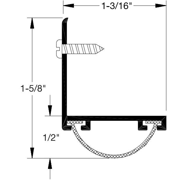 Reese DB593 Door Bottoms, Door Shoe / Extender, 1-3/16" x 1/2"