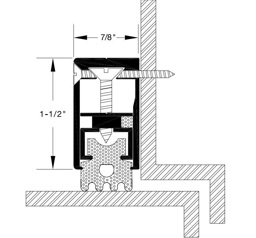 Reese 599 Weatherstrips, Adjustable Door Stop, 1-1/2" x 7/8"
