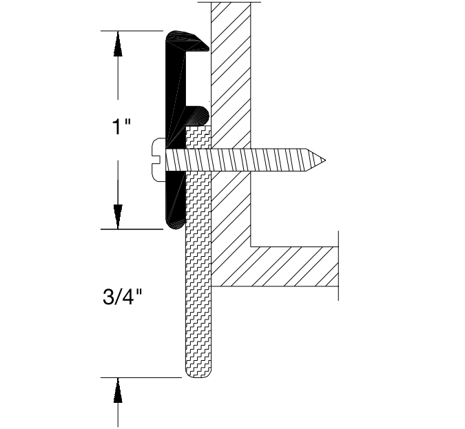 Reese 603 Door Bottoms, Door Sweep, 1/4" x 1-3/4"