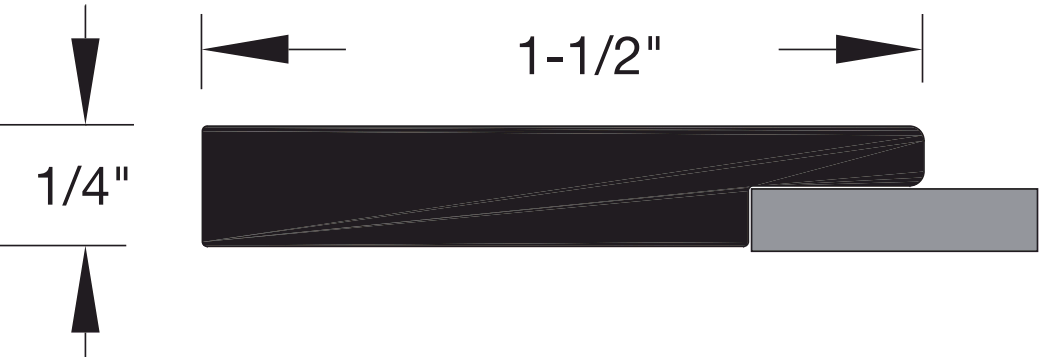 Reese 653 Weatherstrips, Hardware Compatible, 1-1/2" x 1/4"