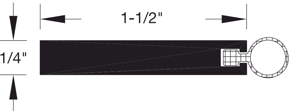 Reese 655 Weatherstrips, Hardware Compatible, 1-1/2" x 1/4"