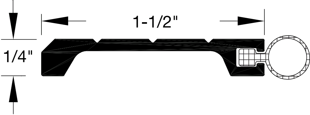Reese 657 Weatherstrips, Hardware Compatible, 1-1/2" x 1/4"
