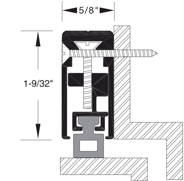Reese 659 Weatherstrips, Adjustable Door Stop, 5/8" x 1-9/32"