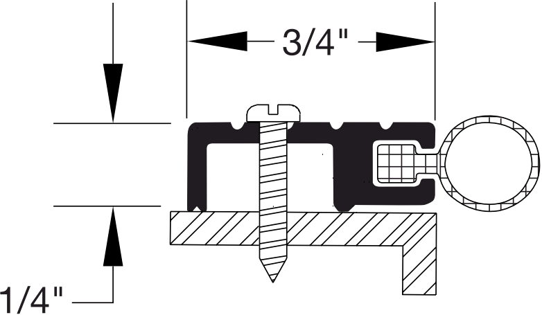 Reese 688 Weatherstrips, Perimeter Seals, 7/8" x 1/4"