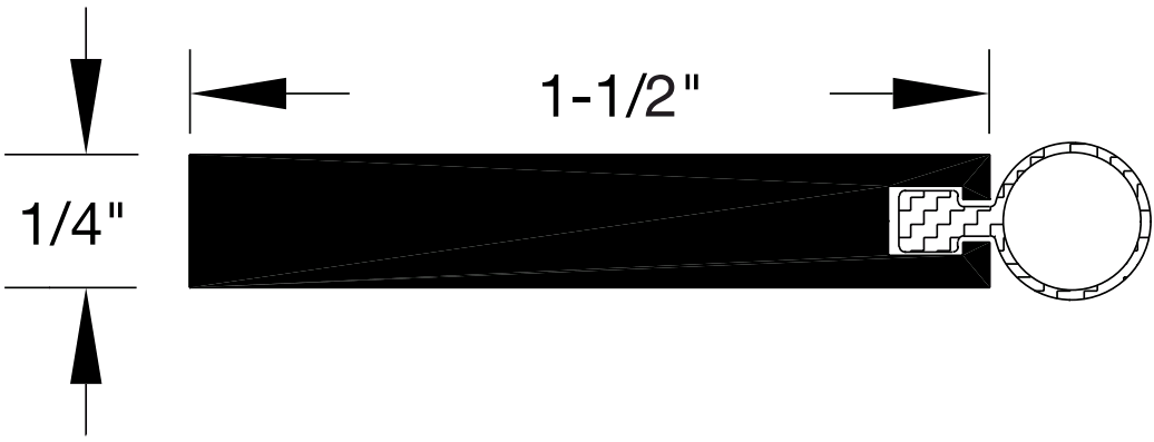 Reese 754 Weatherstrips, Hardware Compatible, 1-3/4" x 1/4"