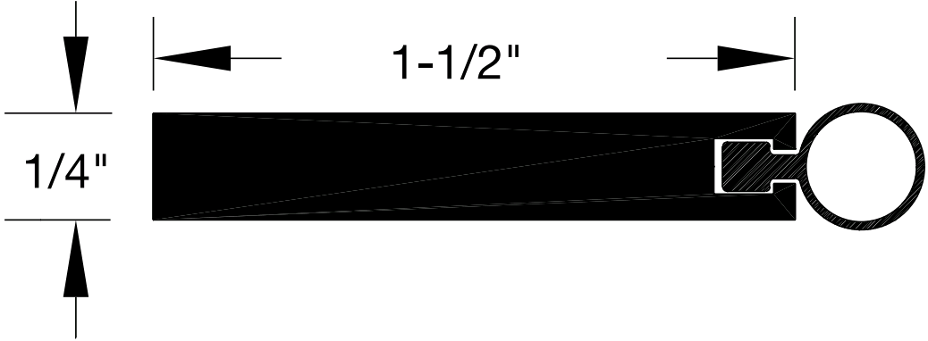 Reese 755 Weatherstrips, Hardware Compatible, 1-3/4" x 1/4"