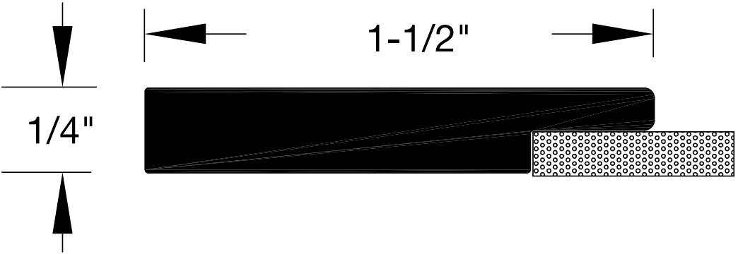 Reese 757 Weatherstrips, Hardware Compatible, 1-3/4" x 1/4"