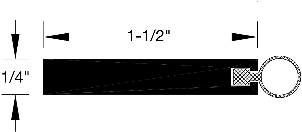 Reese 775 Weatherstrips, Hardware Compatible, 1-3/4" x 1/4"