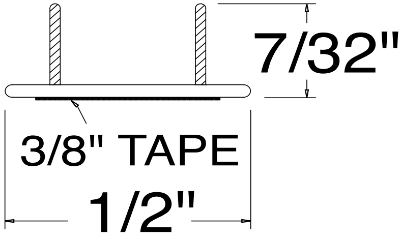 Reese 792 Weatherstrips, Self-Adhesive, Astragal, 1/2" x 7/32"