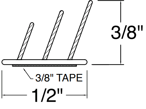 Reese 793 Weatherstrips, Self-Adhesive, 1/2" x 3/8"