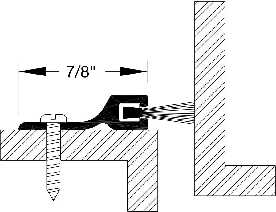 Reese 804 Weatherstrips, Perimeter Seals, 1-1/8" x 1/4"