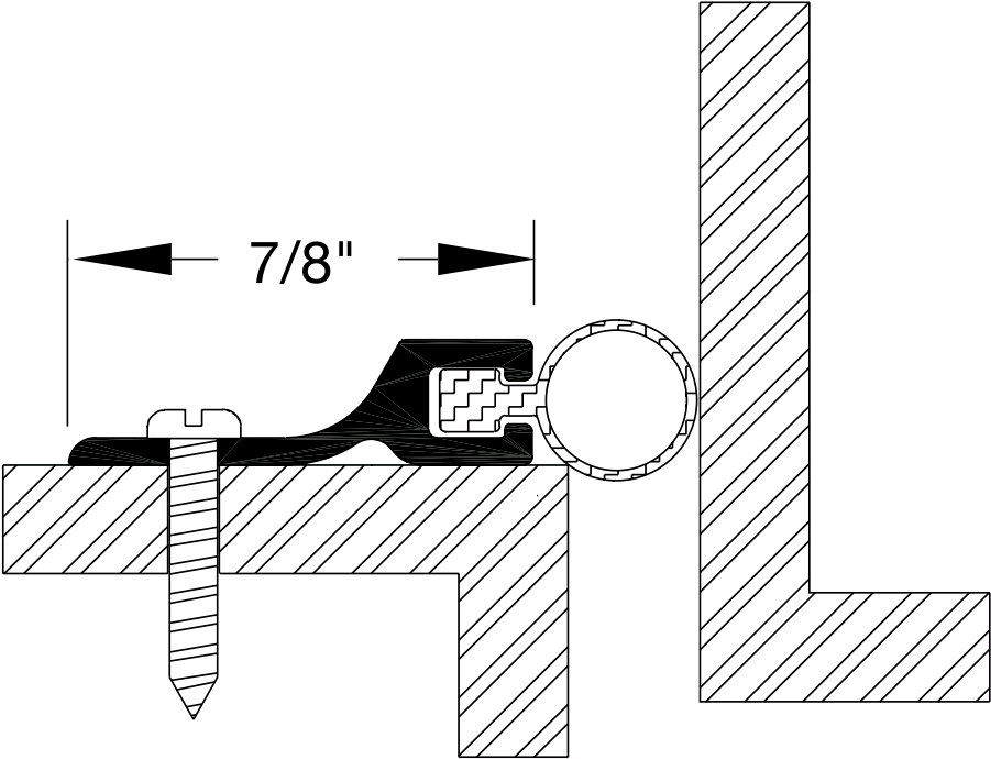 Reese 807 Weatherstrips, Perimeter Seals, 1-3/16" x 1/4"