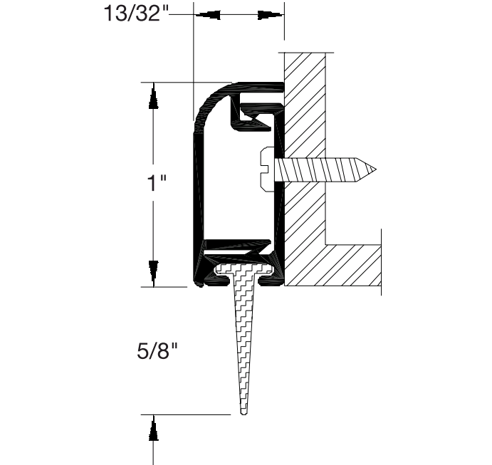Reese 810 Door Bottoms, Door Sweep, 13/32" x 1-5/8"