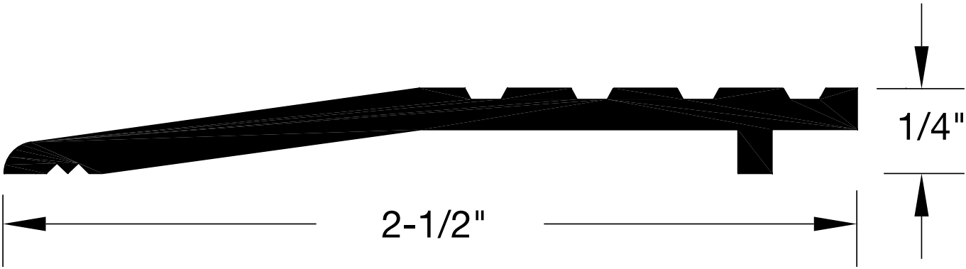Reese S814 Thresholds, Half Saddle, 2-1/2" x 1/4"