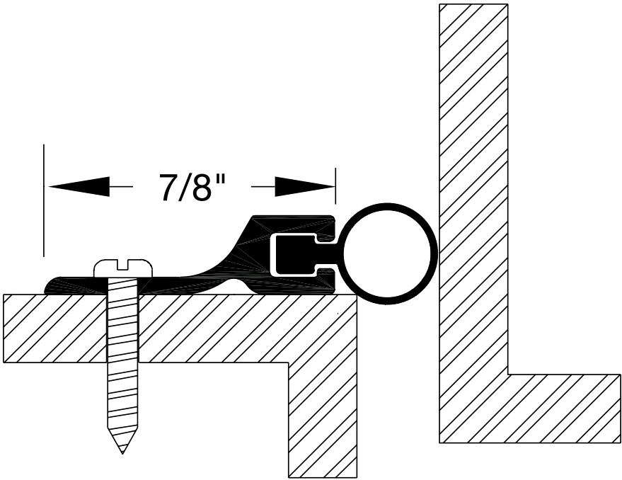 Reese 815 Weatherstrips, Perimeter Seals, 1-3/16" x 1/4"