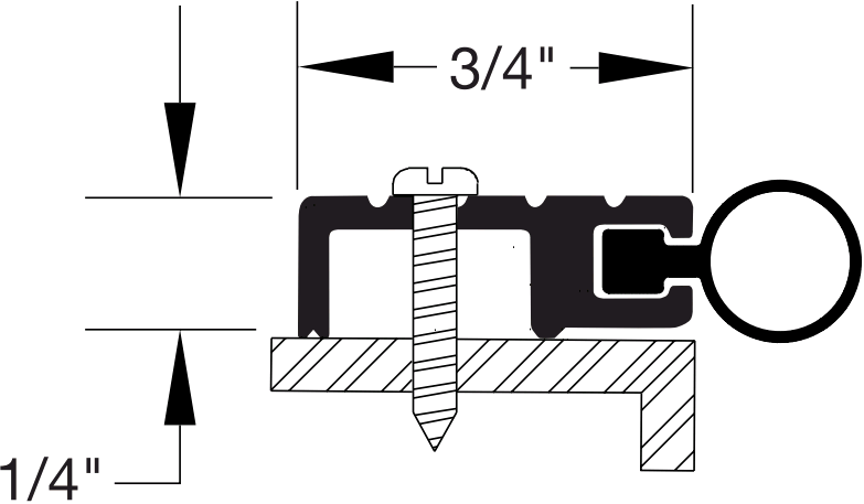 Reese 818 Weatherstrips, Perimeter Seals, 13/16" x 1/4"