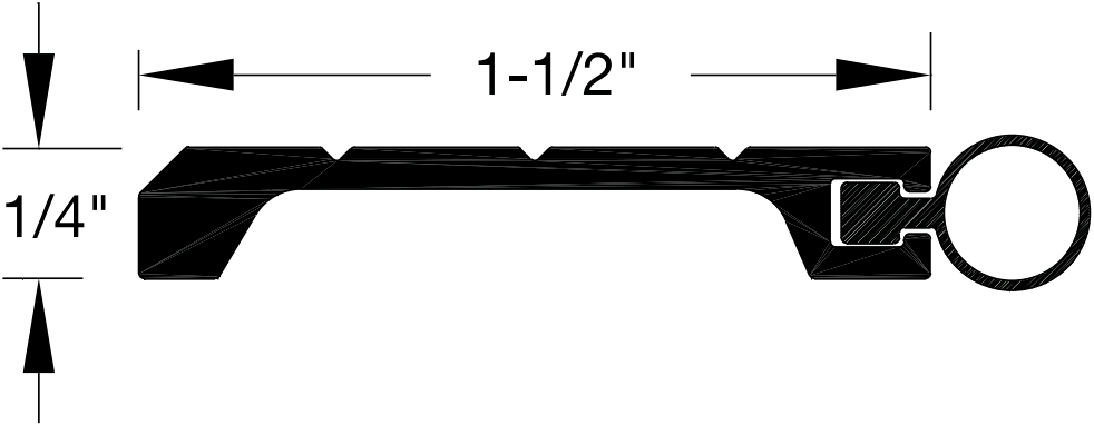 Reese 855 Weatherstrips, Hardware Compatible, 1-3/4" x 1/4"