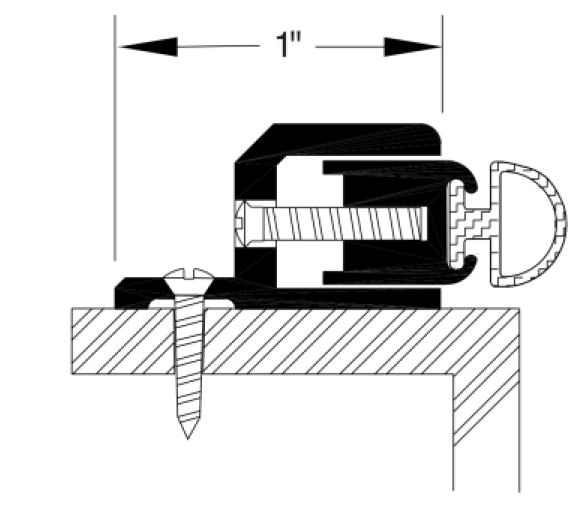 Reese 95 Weatherstrips, Meeting Stile Astragal, 1-3/8" x 9/16"