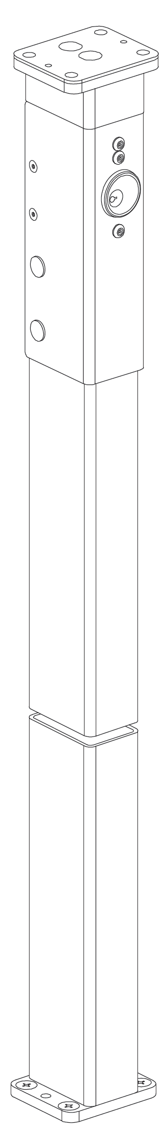 Von Duprin 5654 Removable Aluminum Mullion, Prepped for Two 299 Strike