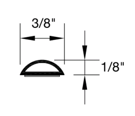 Resse 632-100 Weatherstrips, Self-Adhesive, 3/8" x 1/8", Length 100"