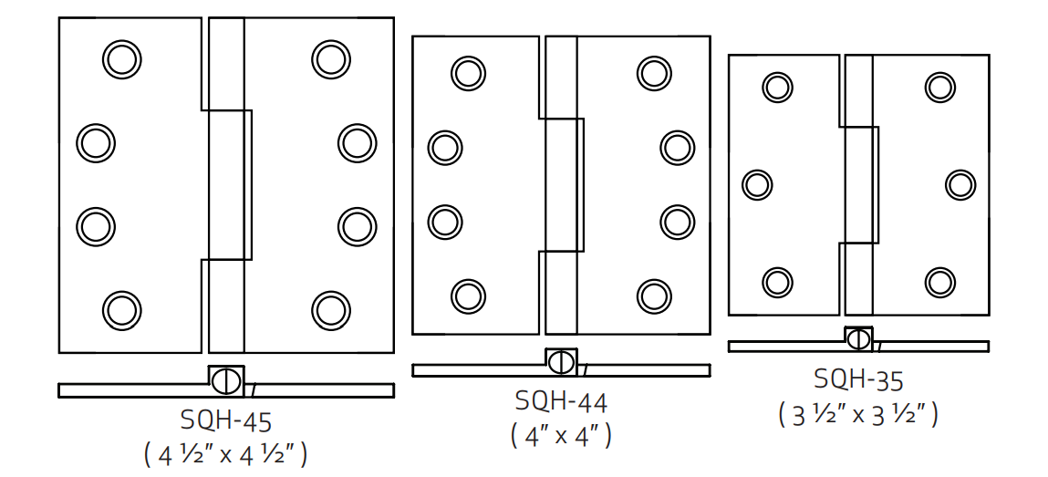 Cal-Royal SQH Solid Brass Decorative Square Barrel Hinges