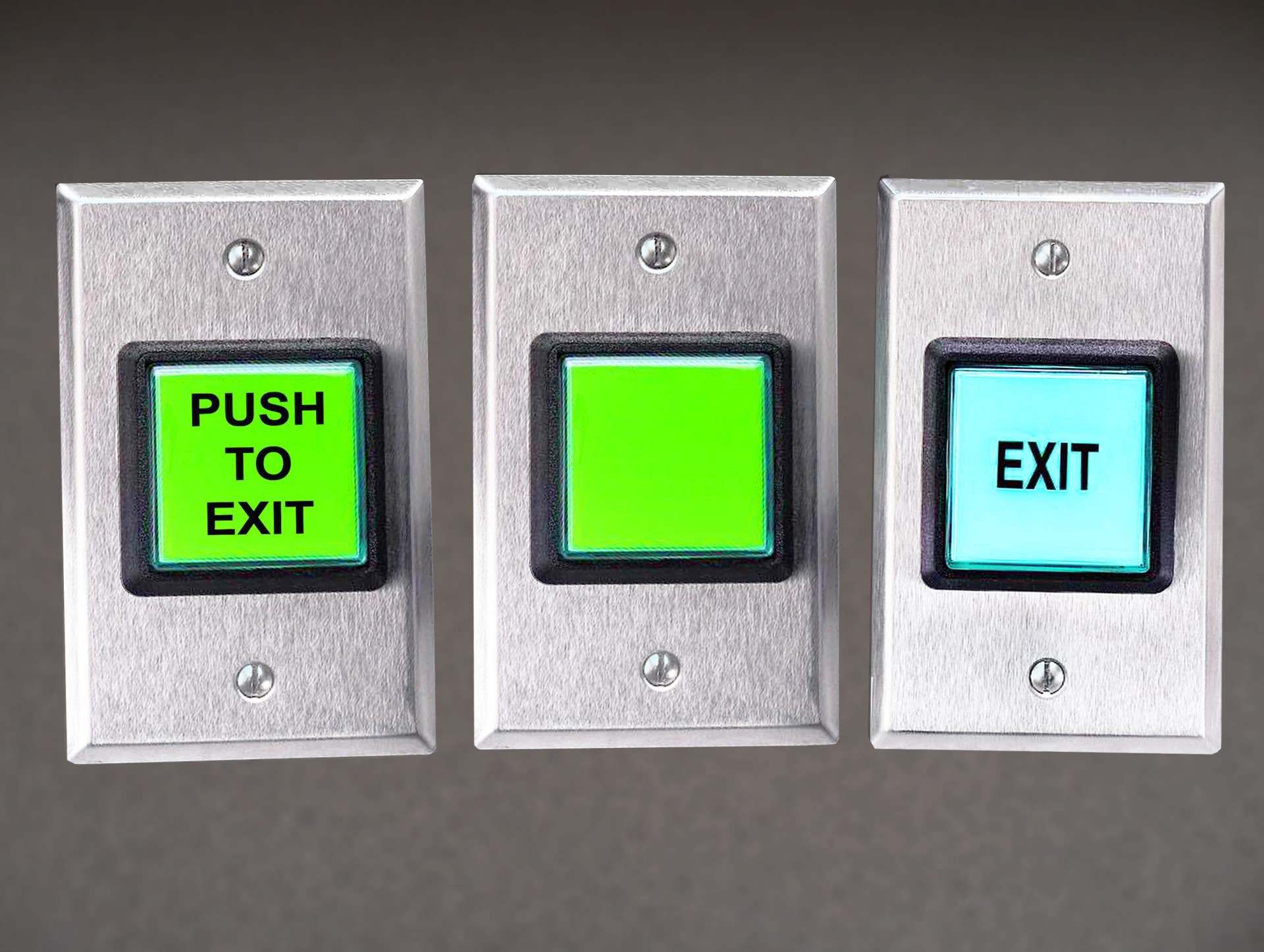 Dortronics 5215 Series Illuminated Square Push Button w/ Green Cap, 1-1/2"