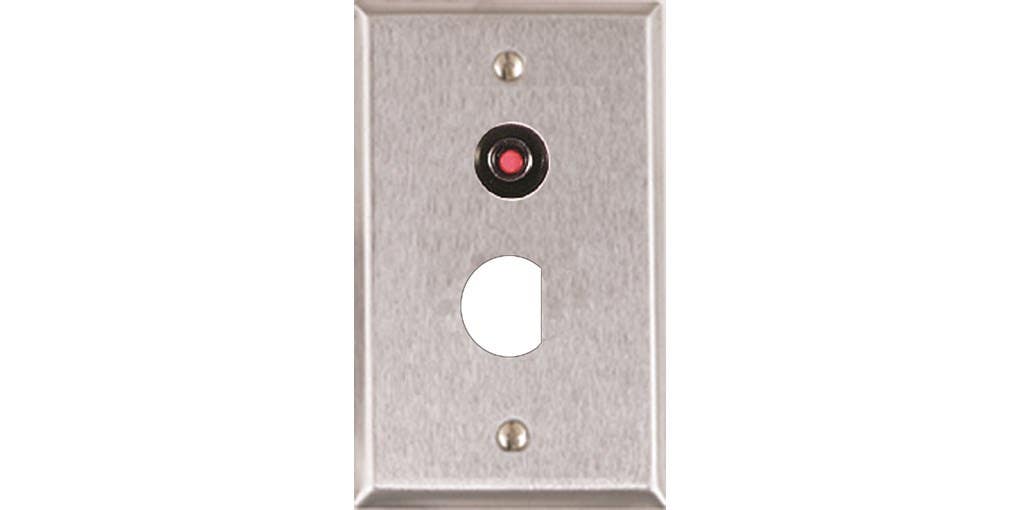 Alarm Controls RP-49 Single Gang Remote Wall Plate w/ Indicating Push Button & 3/4" 'D' Hole