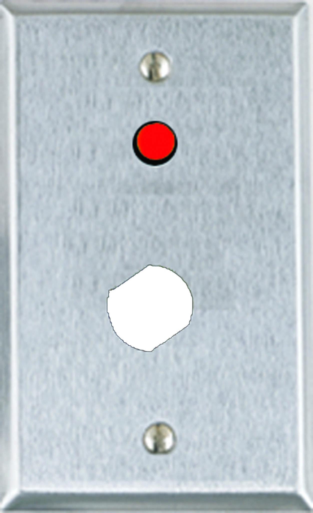 Alarm Controls RP-08 Single Gang Remote Wall Plate w/ Double 'D' Hole For Medeco Lock & Red LED