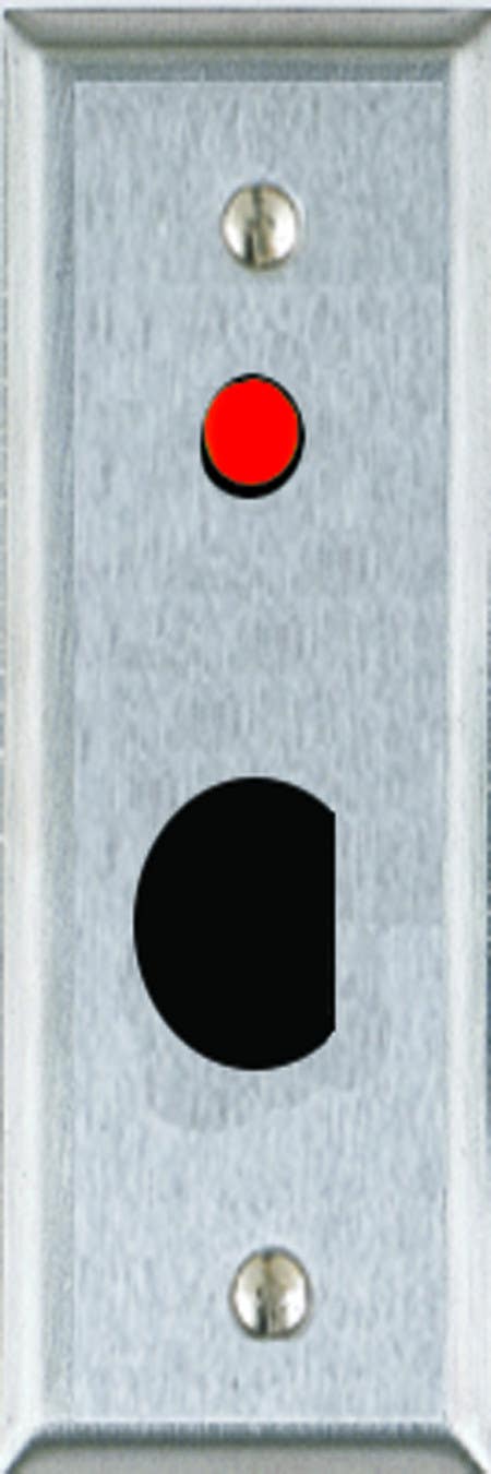 Alarm Controls RP-01 Remote Key Switch Plate w/ Red LED, 'D' Hole For Ace Lock