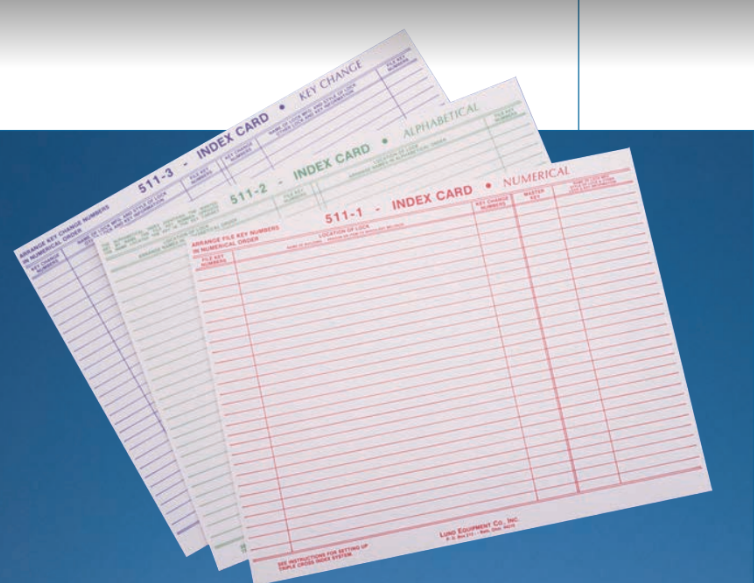 Lund 511 Index Card For One Tag Key System (Pack of 12)