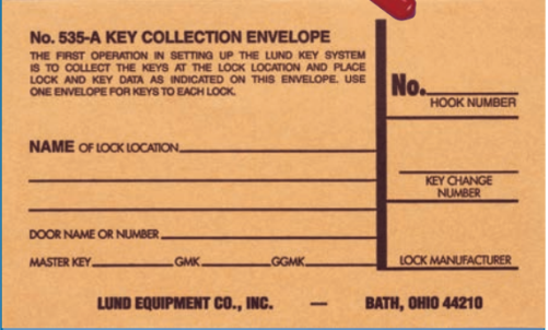 Lund 535-A Key Collection Envelope (Pack of 100)