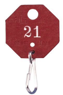 Lund 507 507 Red Fiber Octagonal Tag, Snap-On Link (Pack of 100)