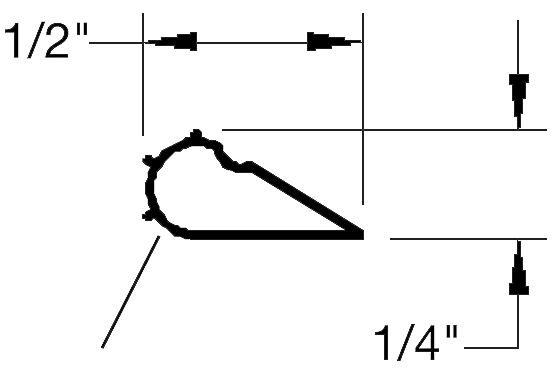 Reese 797 Weatherstrips, Self-Adhesive, 1/2" x 1/4"