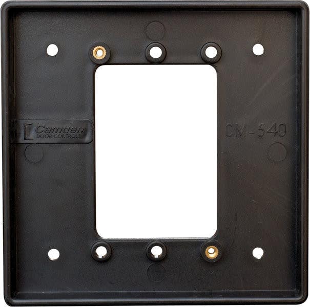 Camden Door Control CM-540B Surface Box, Shallow Depth, Black Polymer (ABS), 4-13/16" H x 4-13/16" W x 5/8" D