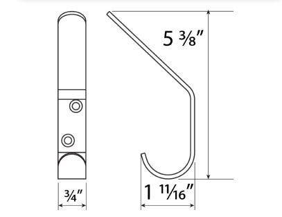 Cal-Royal CH14 Coat and Hat Hook, Finish-Satin Stainless Steel
