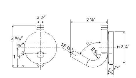 Cal-Royal CH30 Coat Hook, Finish-Satin Stainless Steel