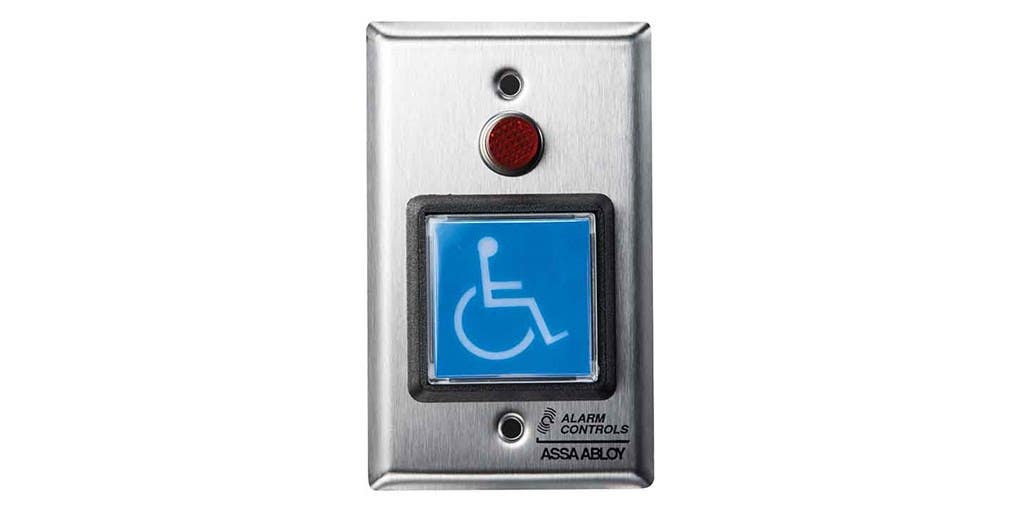 Alarm Contorls TS-4-2/5-2 Request to Exit Station, 2" Square Blue Push Button w/ ADA Symbol, 2 SPDT
