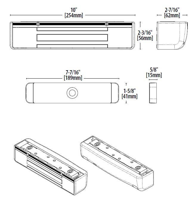 Securitron M380E EcoMag Series 600 lbs. Magnalock w/ BondStat & DPS