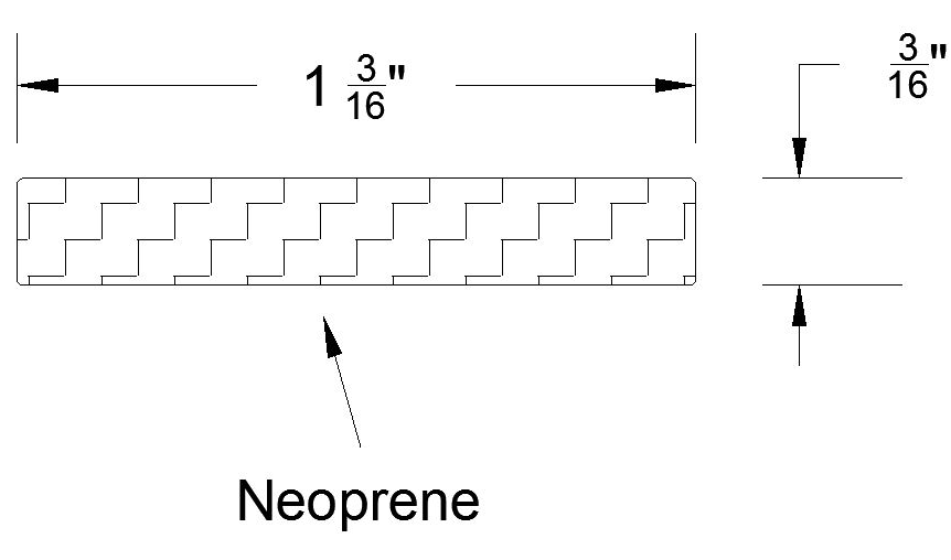 Reese 628-96 Weatherstrips, Self-Adhesive Mullion Seal, 1-3/16" x 3/16", Length 96"
