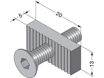 Sugatsune XL-US02-S013 Back Panel Clamp Fastener, Finish-Plain