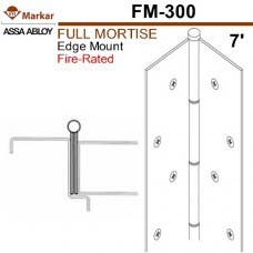 Markar FM300 Full Mortise Continuous Pin & Barrel Hinge, Edge Mount, Finish-Satin Stainless Steel