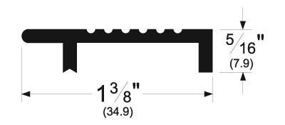 Pemko 108B Residential Threshold Cap, 1-3/8" W x 5/16" H, Mill Finish Extruded Bronze (Brass)