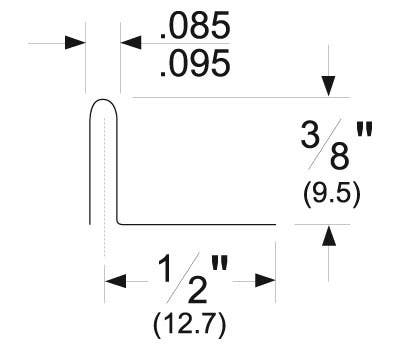 Pemko B43-96 "L" Metal Interlock Weatherstrip, Length-96", Mill Finish Extruded Bronze (Brass)